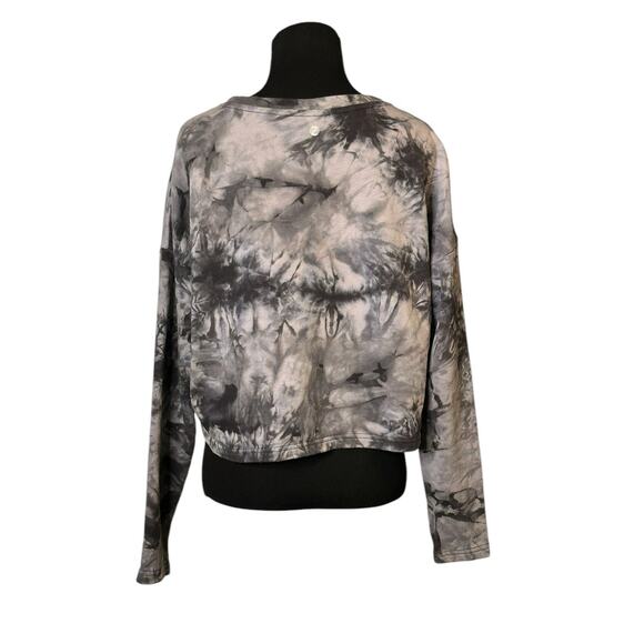 ZELLA gray black tie dye cropped sweatshirt size Small - Picture 2 of 14